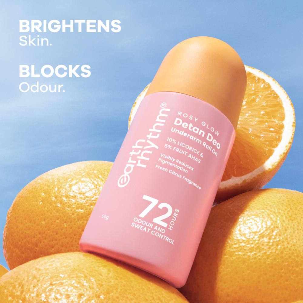 5% AHA Detan Underarm Roll On Reduces Pigmentation Citrus Fresh No Aluminium