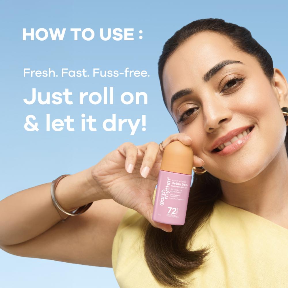 5% AHA Detan Underarm Roll On Reduces Pigmentation Citrus Fresh No Aluminium