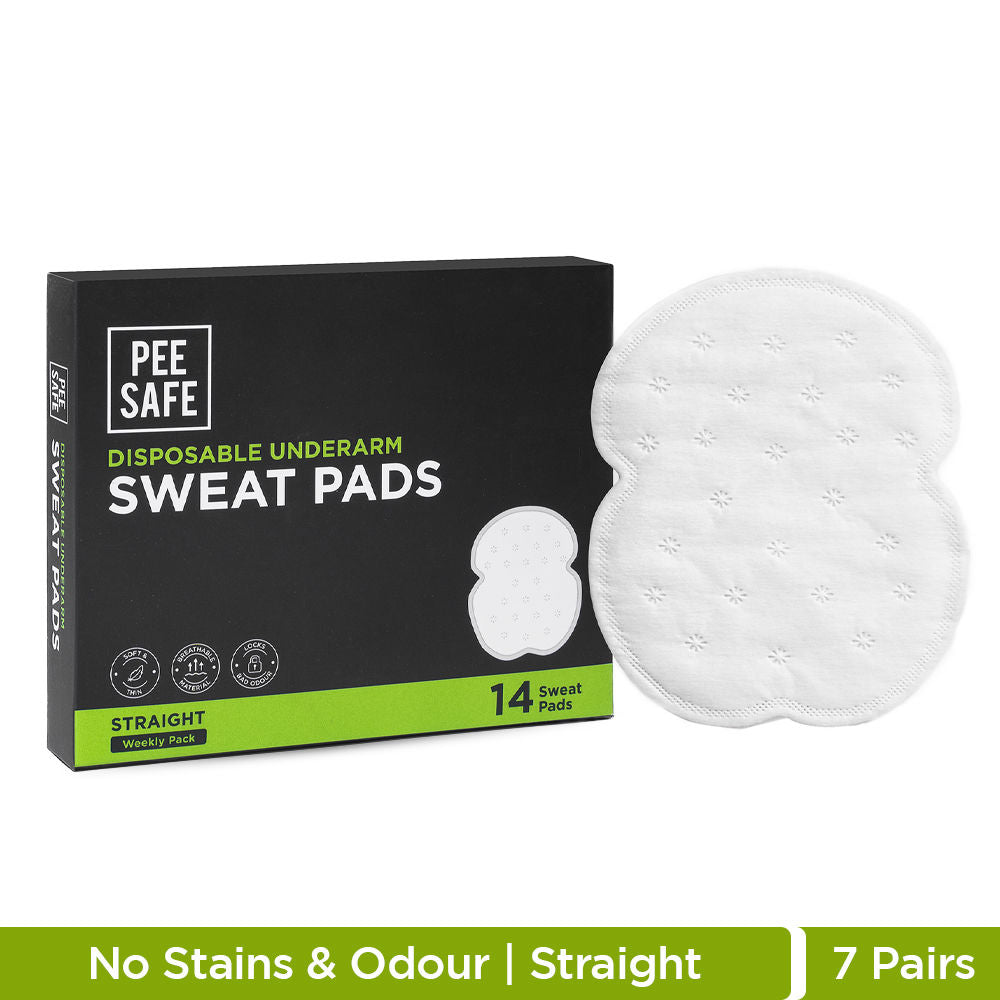Disposable Underarm Sweat Pads (Straight) For Men & Women - Prevent Stains & Absorb Sweat (14pcs)
