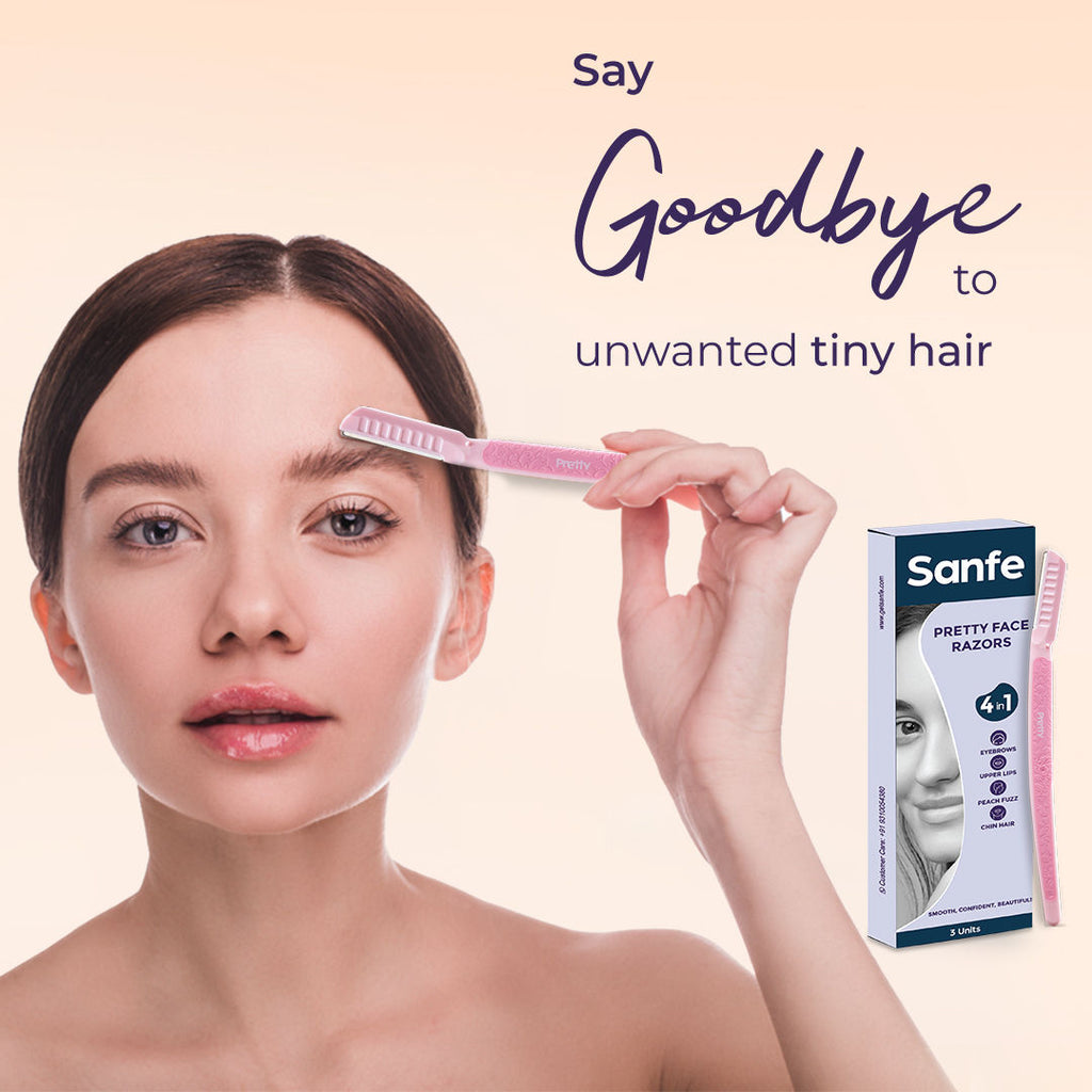 Pretty Face Razor For Women, Eyebrow & Upper Lip Hair Remover, Facial Trimmer Tool