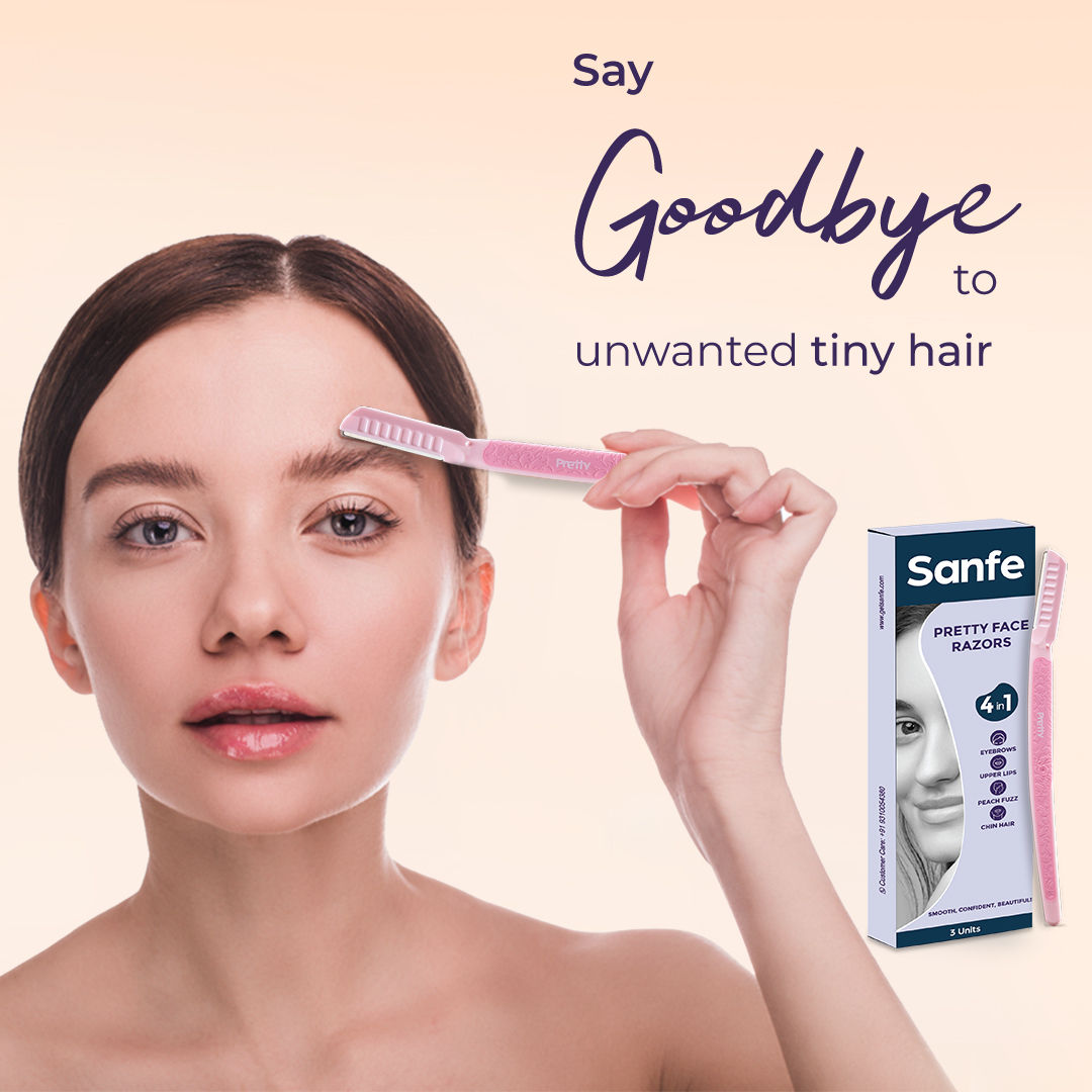 Pretty Face Razor For Women, Eyebrow & Upper Lip Hair Remover, Facial Trimmer Tool