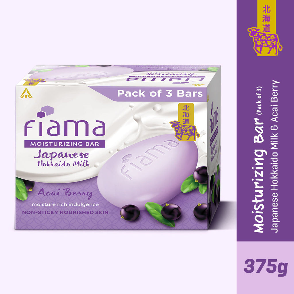 Skin Barrier Strengthening Moisturizing Soap Bar Japanese Hokkaido Milk, Acai Berry