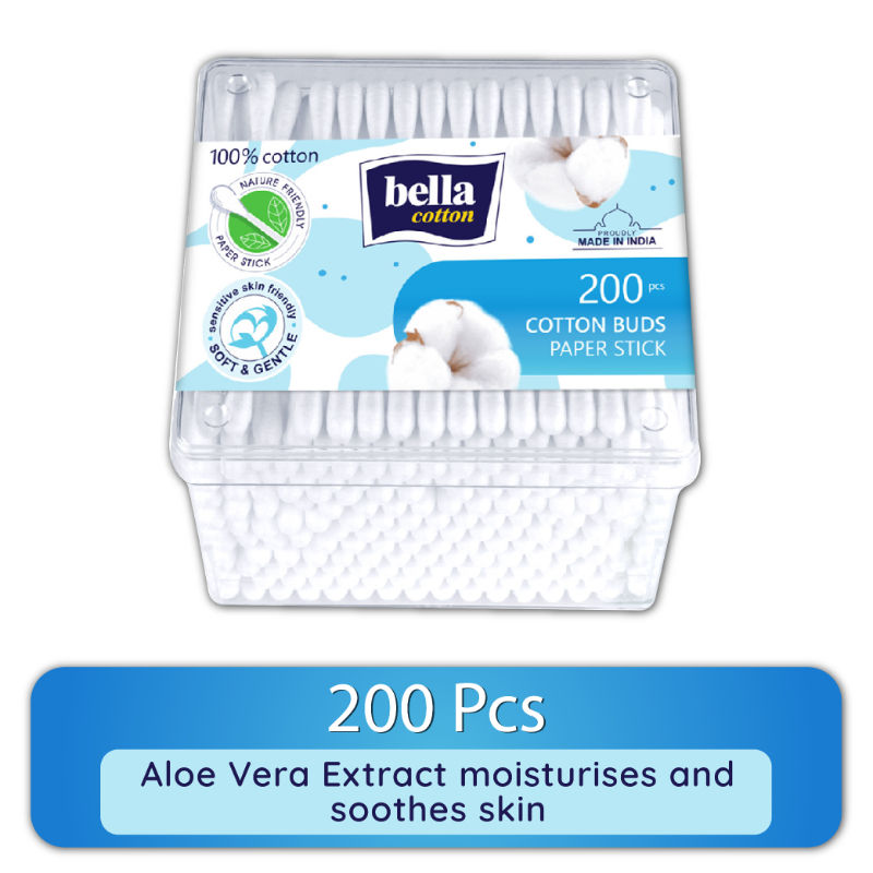 Cotton Buds with Paper Stick, Soft & Gentle,100% Cotton,Nature Friendly, Multipurposes