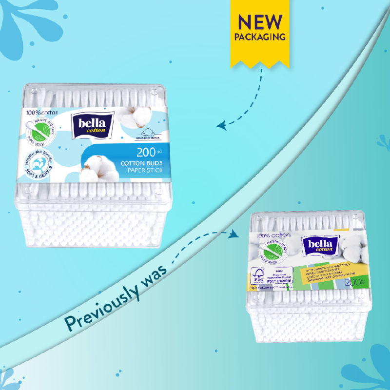 Cotton Buds with Paper Stick, Soft & Gentle,100% Cotton,Nature Friendly, Multipurposes