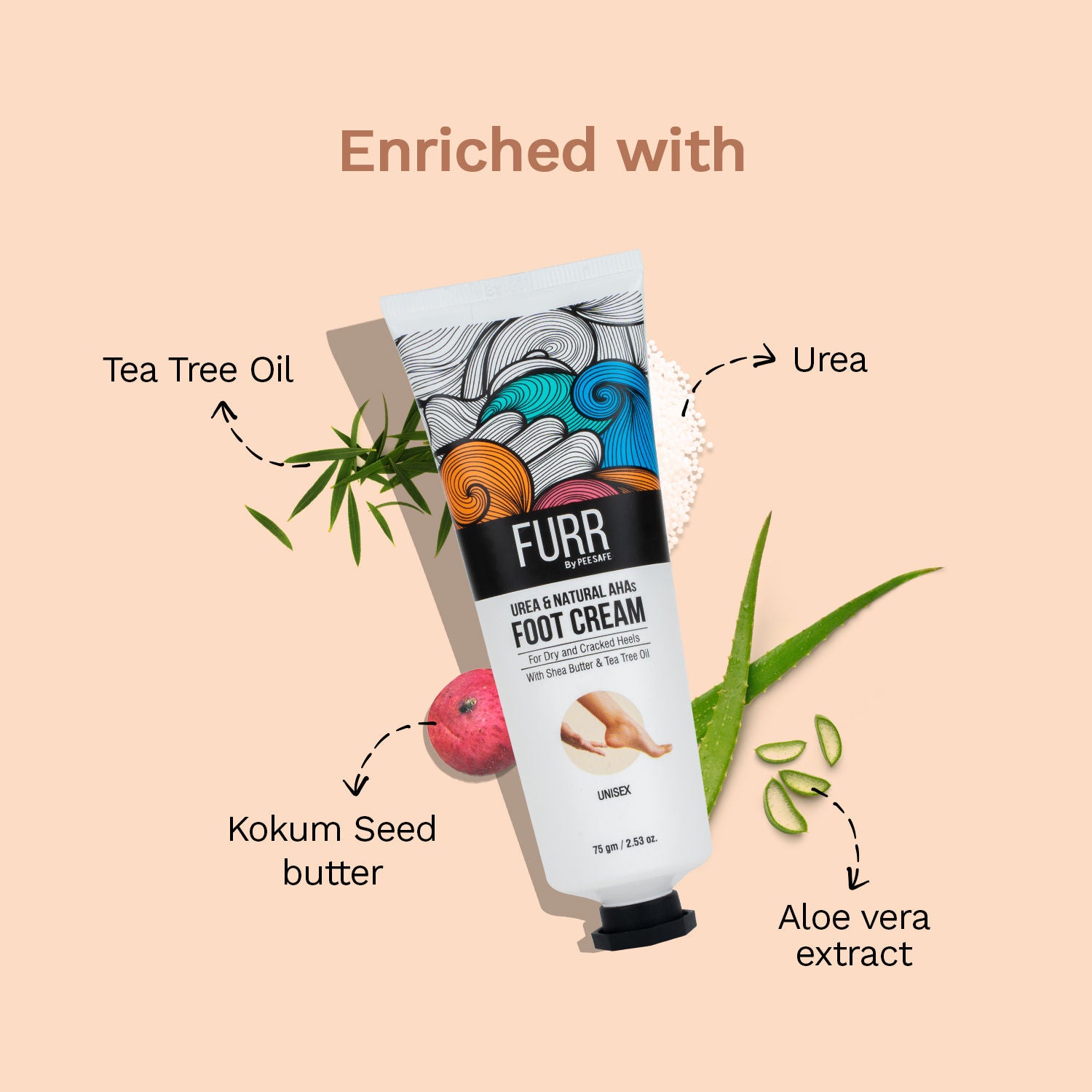 10% Urea Natural AHAs Foot Cream - 1% Salicylic Acid Shea Butter Tea Tree Oil Aloevera Extract