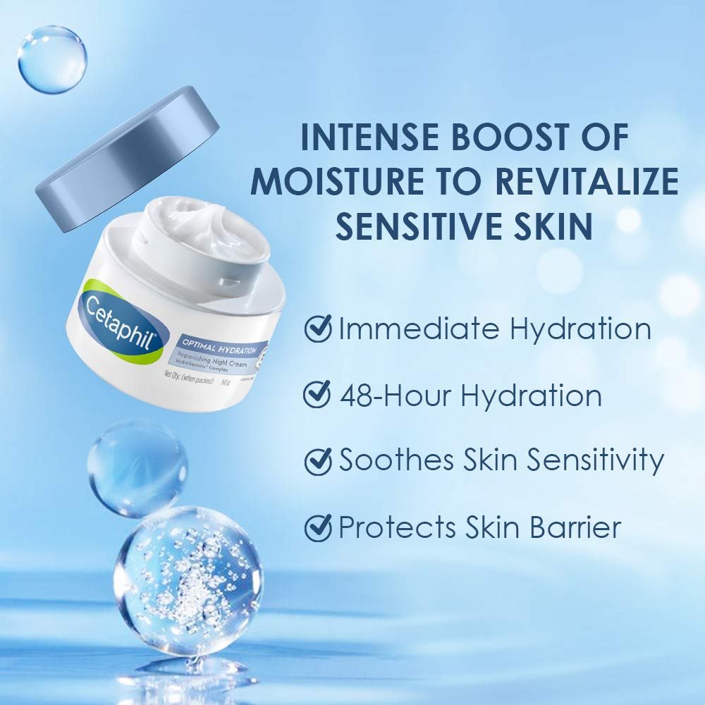 Optimal Hydration Night Cream, Lightweight, Skin Barrier Protection with Hyaluronic Acid