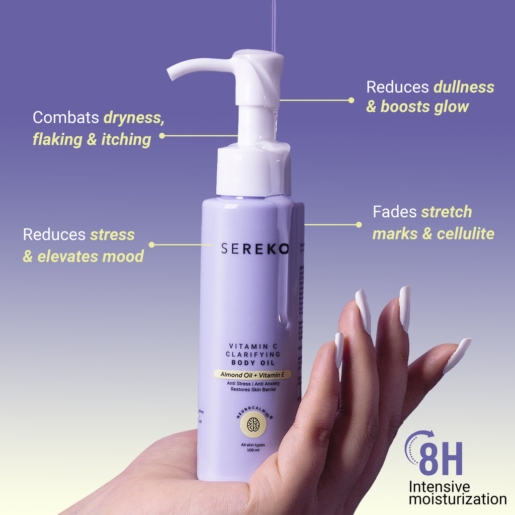 Vit C Brightening Body Oil for Glowing Skin-Intense Moisture, Non-Greasy
