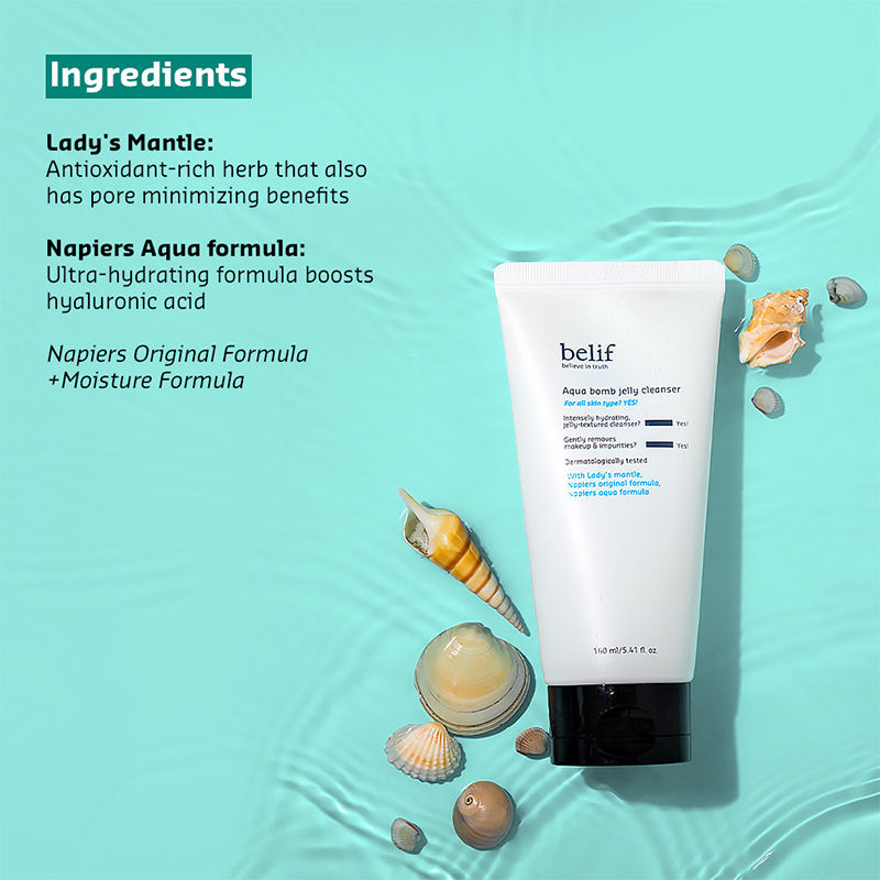 Aqua Bomb Jelly Cleanser - Hydrating Vegan Korean Gentle Face Wash & & Makeup Remover