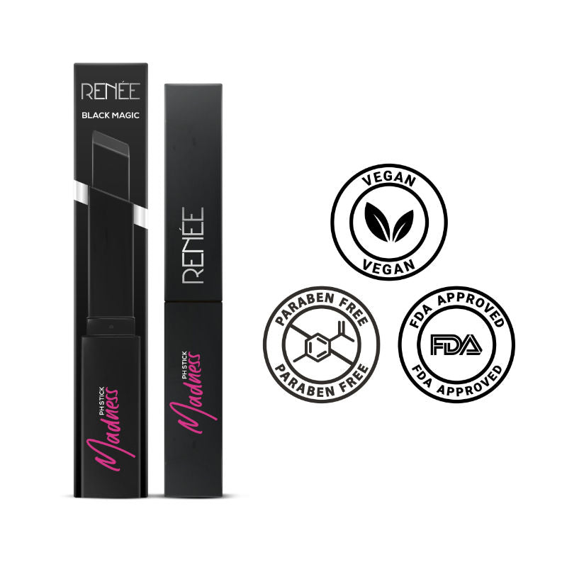 RENEE Madness Ph Lipstick - Black Lipstick With Glossy Pink Payoff - Long Lasting Nourishment