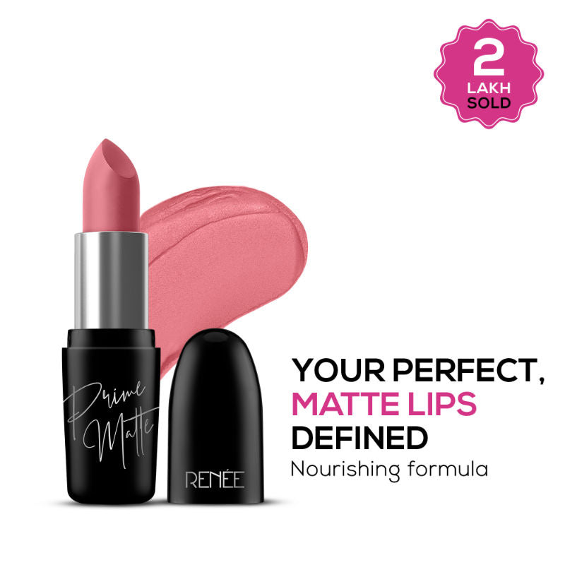 Renee Prime Matte Lipstick, Lightweight & Long-Lasting, Vitamin E Infused - 05 Hazelnut Nude