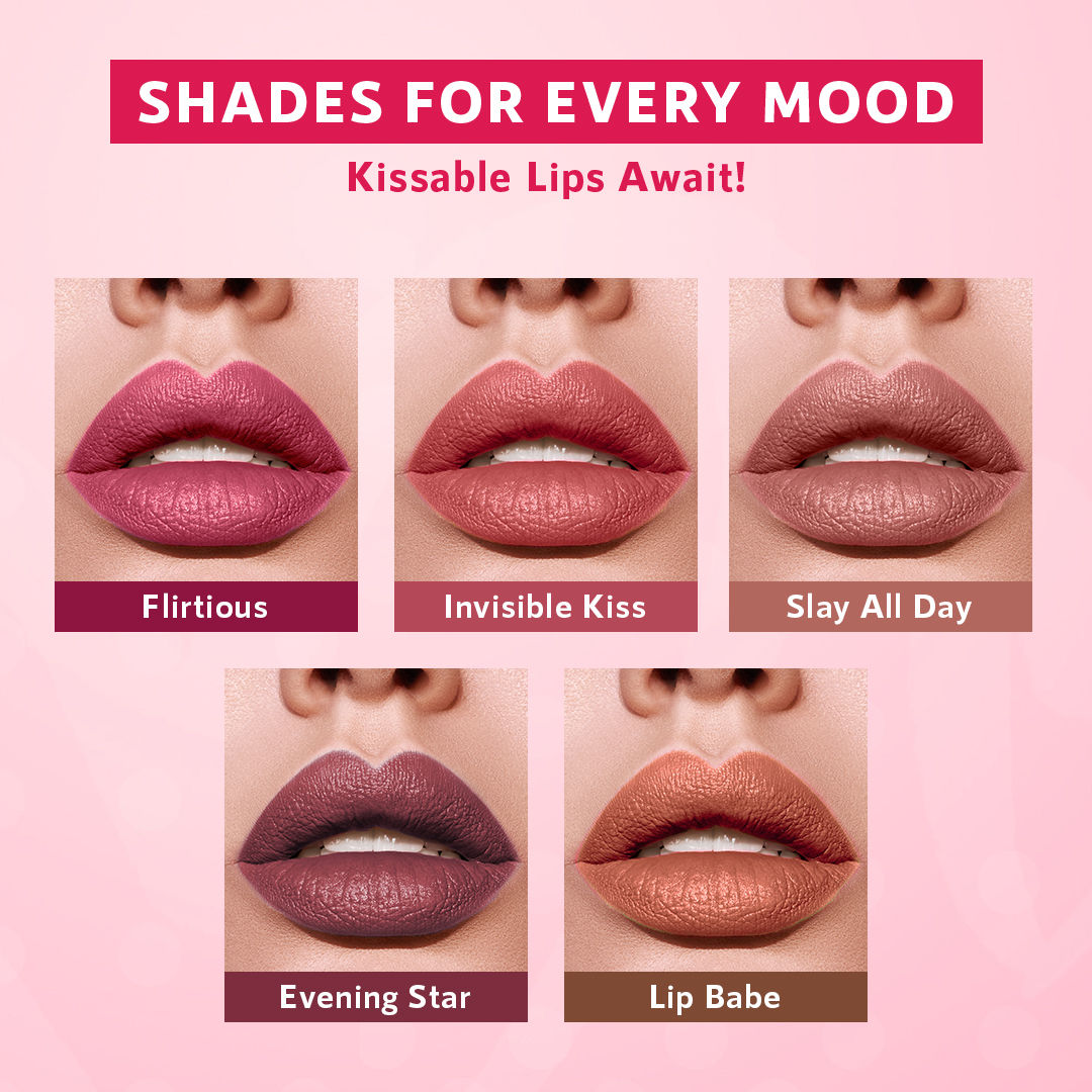 Lush Lips 5-in-1 Matte Classic Lipstick with Gloss - Waterproof, Smudge-Proof, Long-Lasting