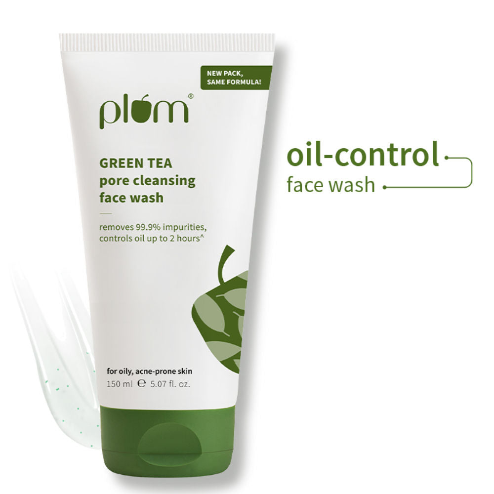 Green Tea Pore Cleansing Gel Face Wash With Glycolic Acid - Fights Acne &OilForClearSkin - 150ml
