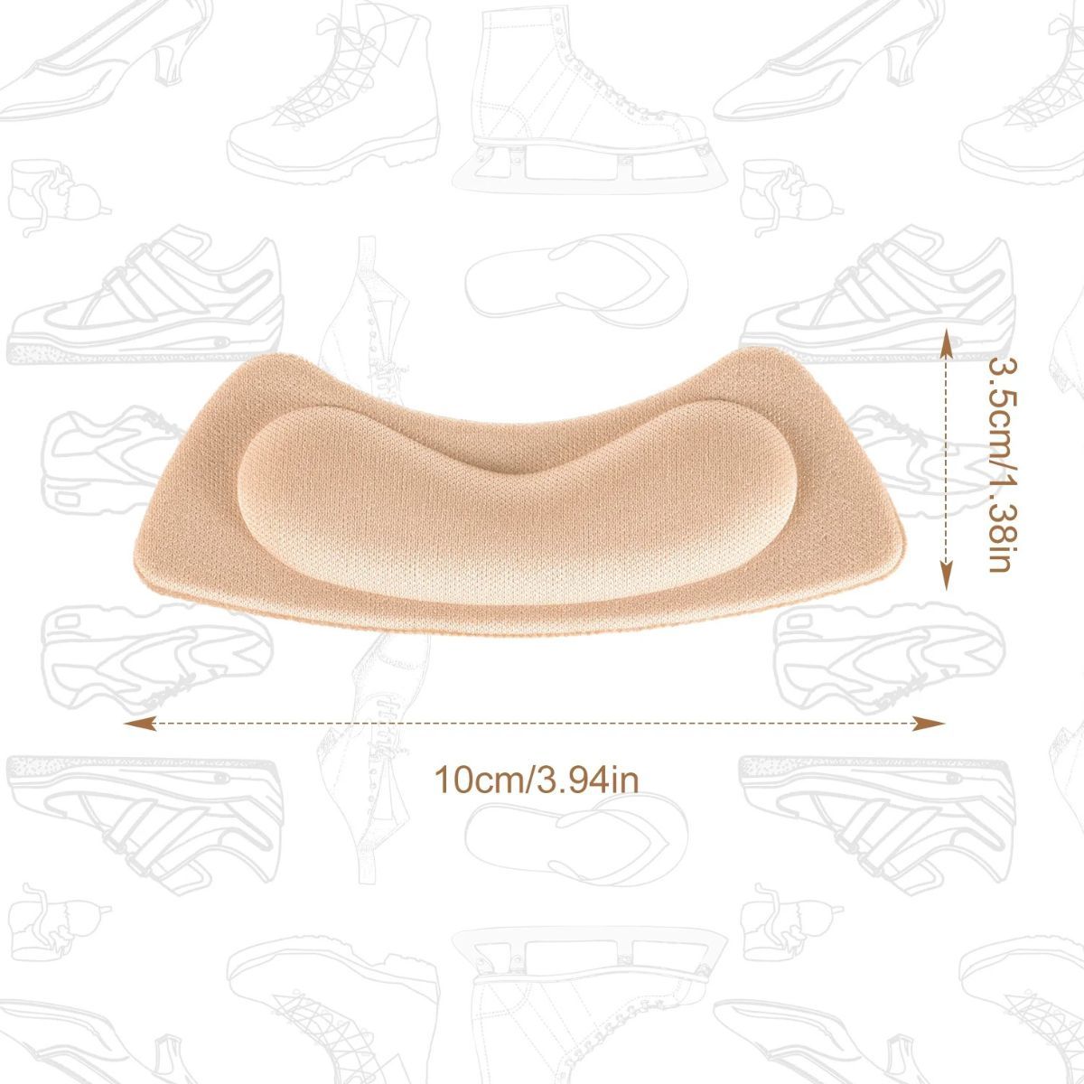 Heel Liners 1 Pair Self Adhesive Shoe Bite Protector Foam Pads Inserts - Cushion Strip