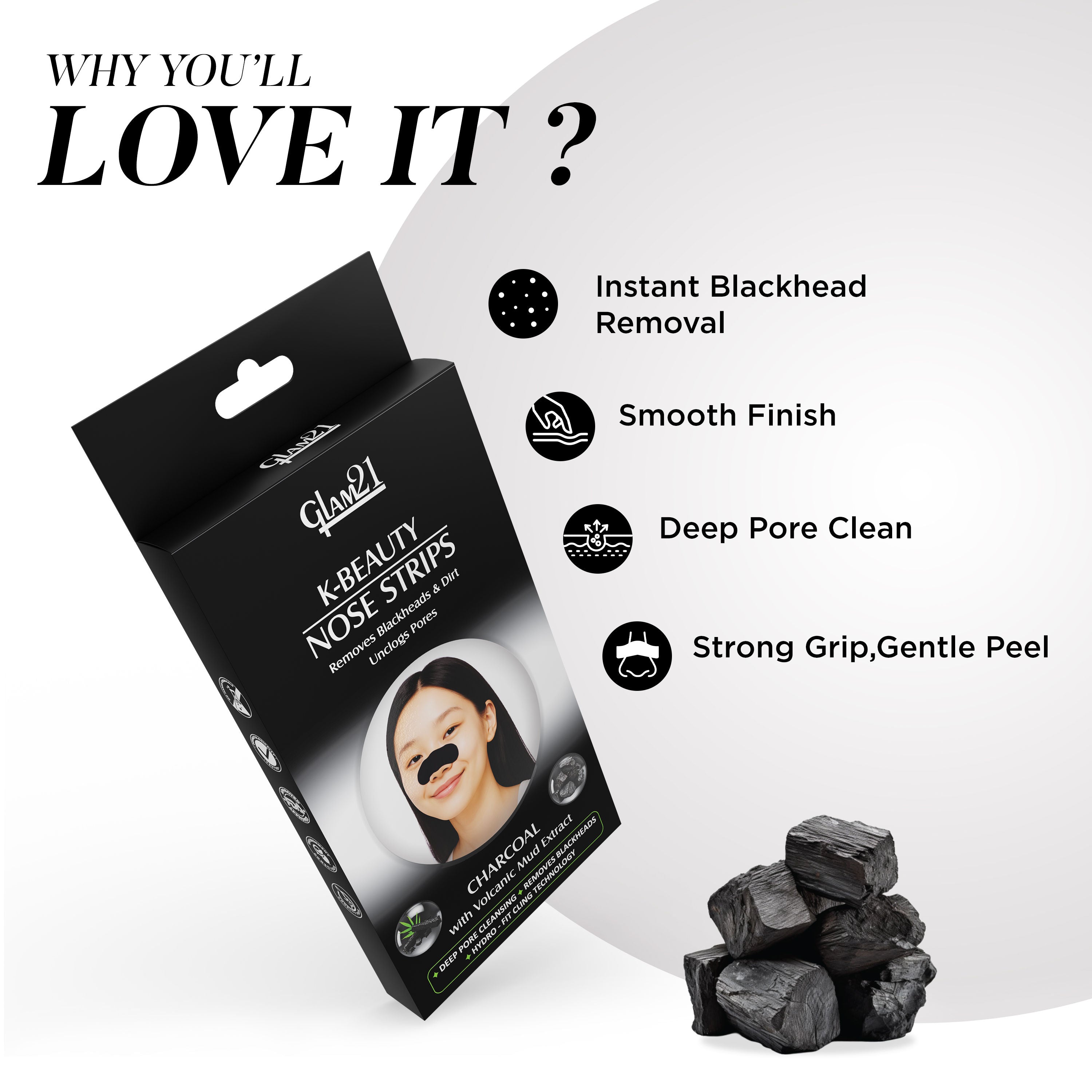 K-Beauty Nose Strips - Charcoal