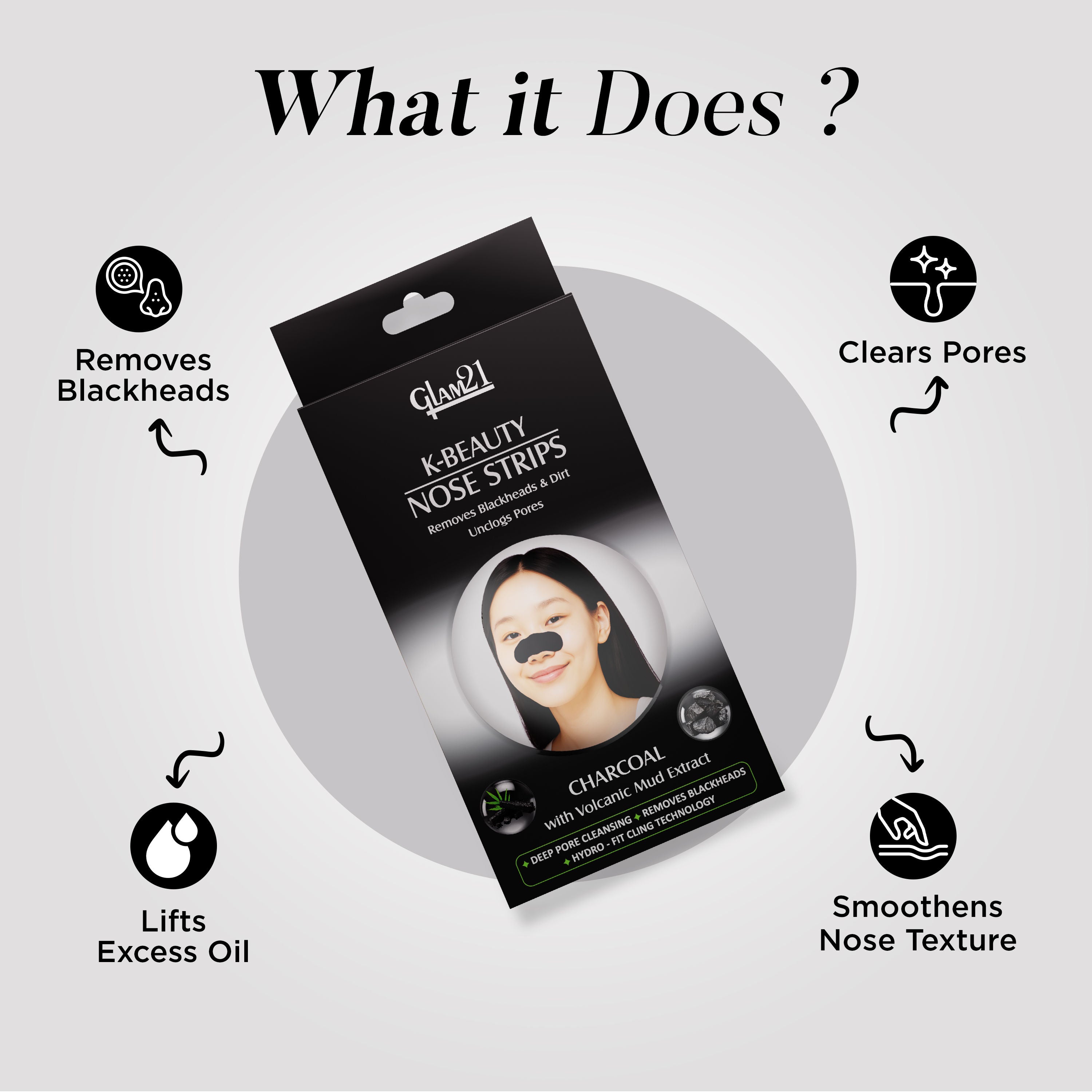 K-Beauty Nose Strips - Charcoal
