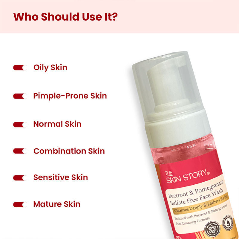 Beetroot Glow Foaming Face Wash For Dark Spots Anti-Aging Cleanses Pore Sulphate Free