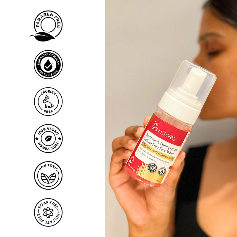 Beetroot Glow Foaming Face Wash For Dark Spots Anti-Aging Cleanses Pore Sulphate Free