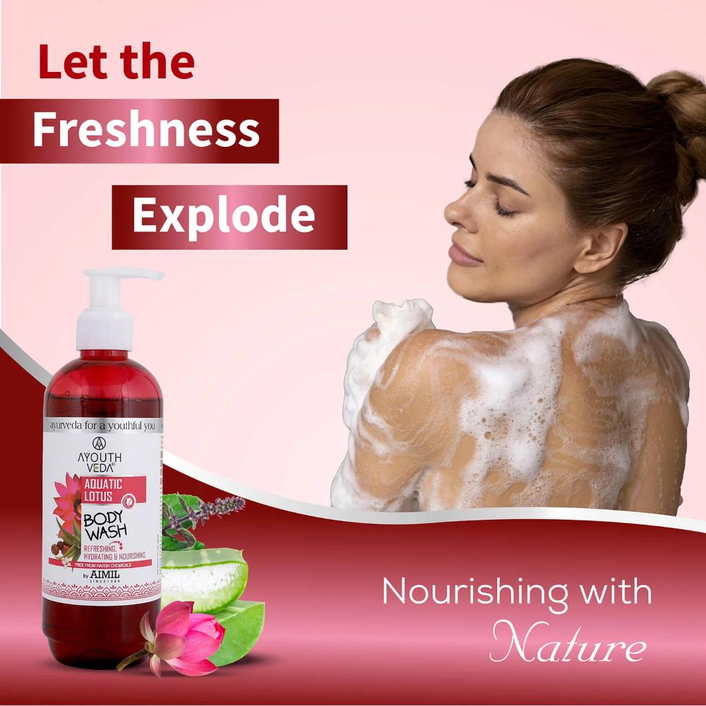 Aquatic Lotus Body Wash with Lotus, Aloe vera, Reetha, and Tulsi to Gently Cleanse & Hydrate Skin