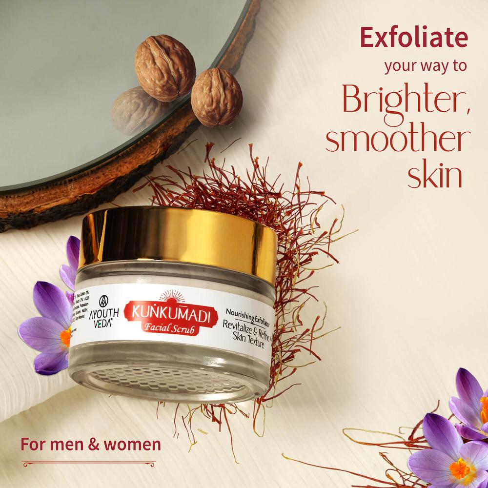 Kunkumadi Face Scrub with Walnut Finest Kashmiri Saffron & Sunflower