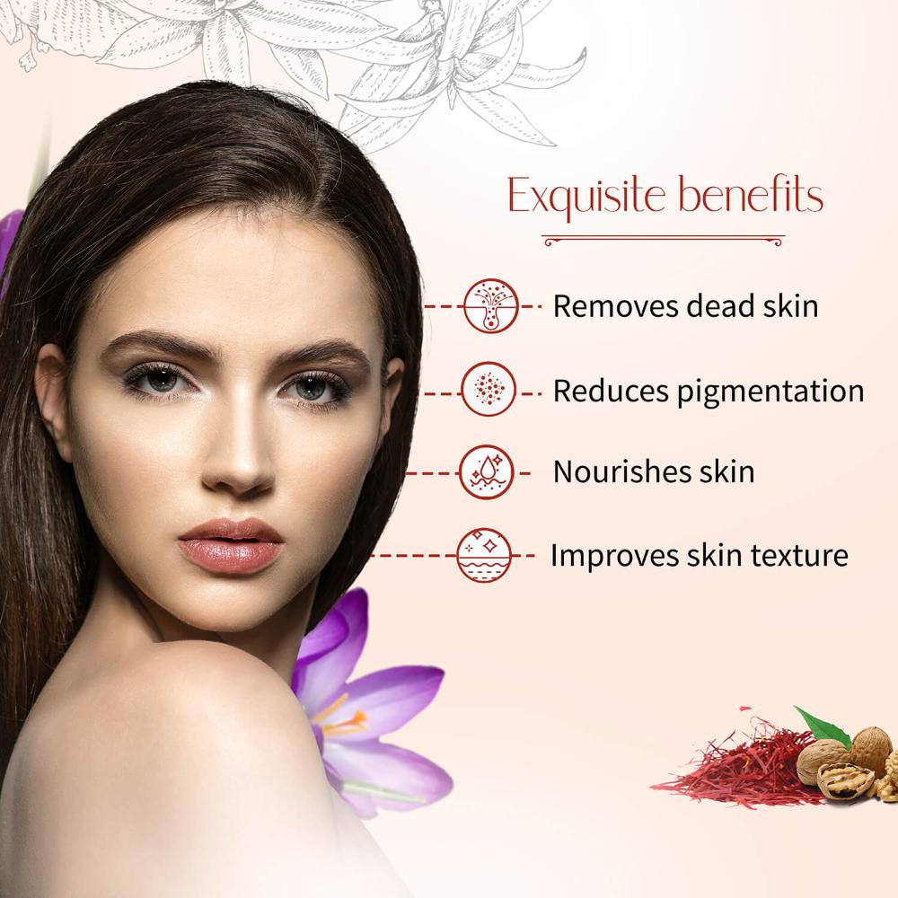 Kunkumadi Face Scrub with Walnut Finest Kashmiri Saffron & Sunflower