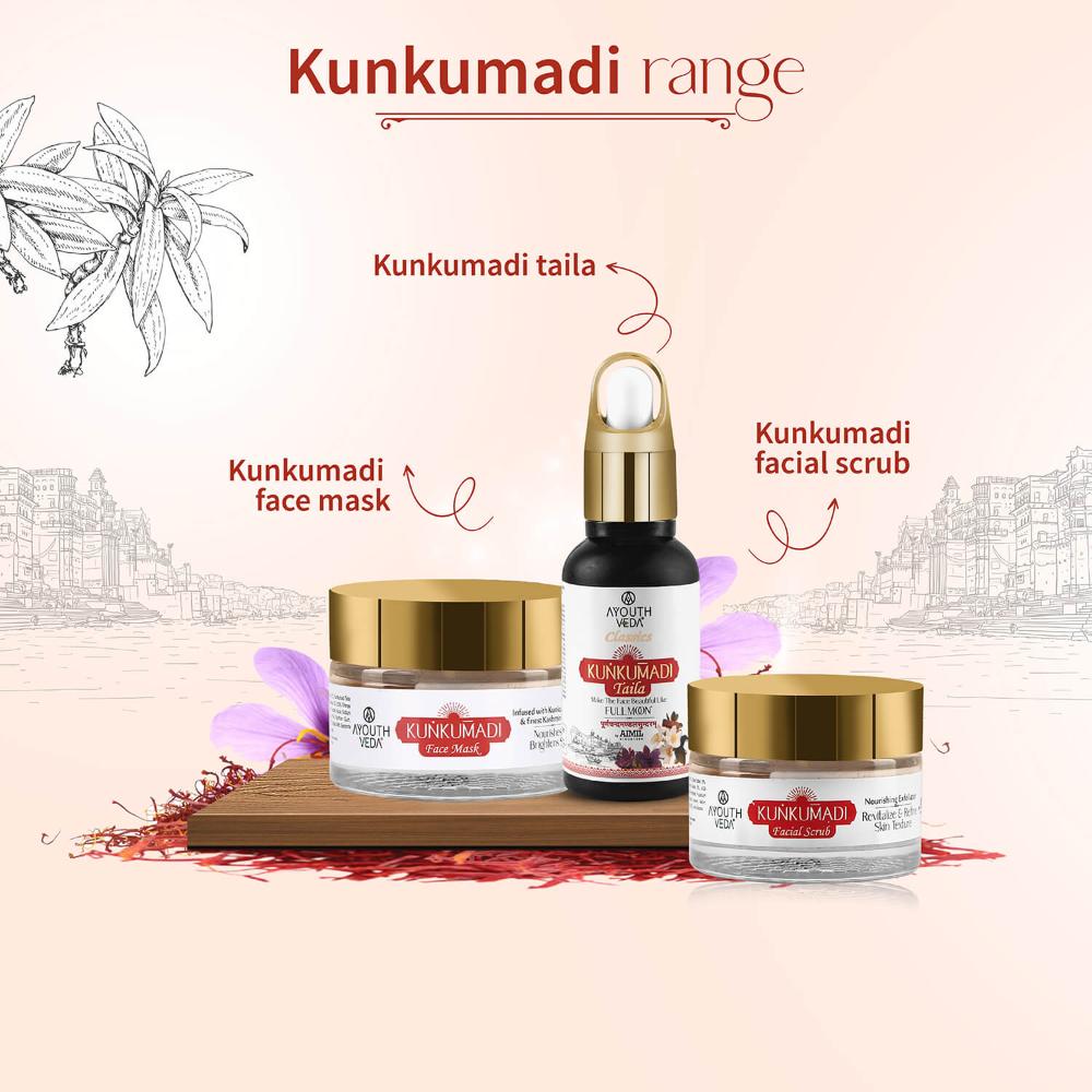 Kunkumadi Face Scrub with Walnut Finest Kashmiri Saffron & Sunflower