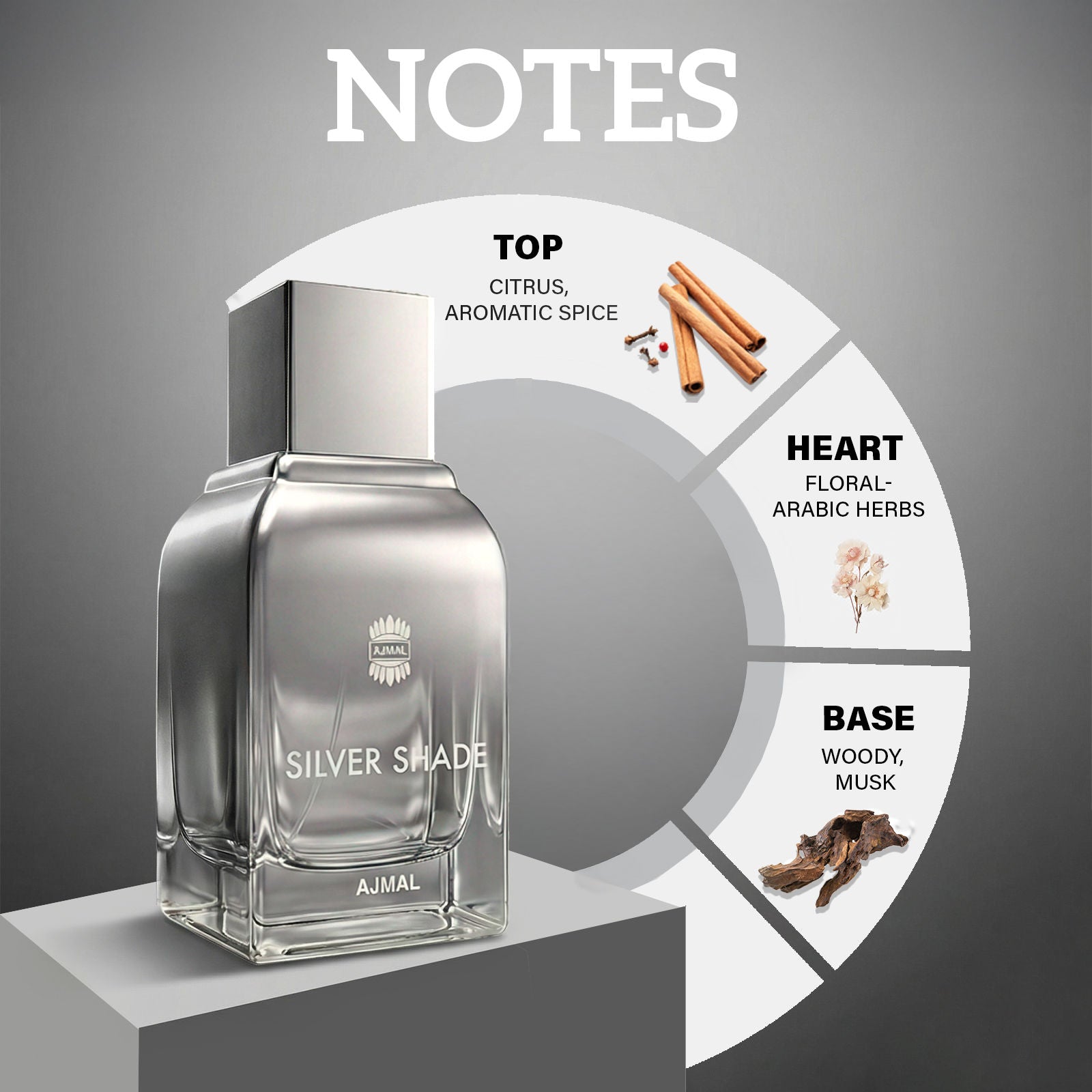 Silver Shade Long Lasting Perfume For Men Fresh Citrus Woody Musk Elegant Fragrance