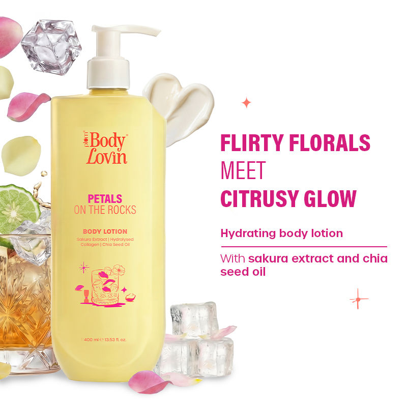 BodyLovin’ Petals On The Rocks Body Lotion, Lightweight Hydration, Citrus Floral Fragrance