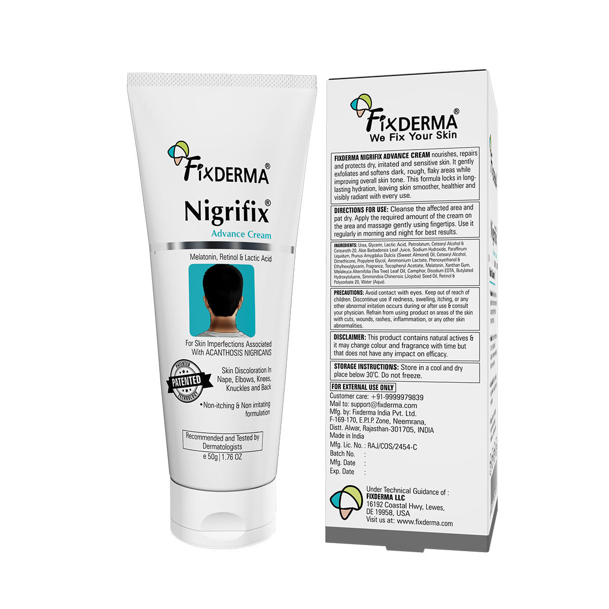 Nigrifix Advance Cream for Acanthosis Nigricans with Melatonin, Dermatologist Tested