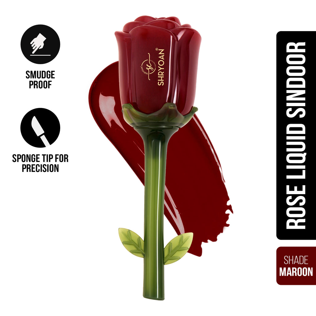 Rose Liquid Sindoor - Long Lasting, Smudge Proof & Waterproof - Maroon