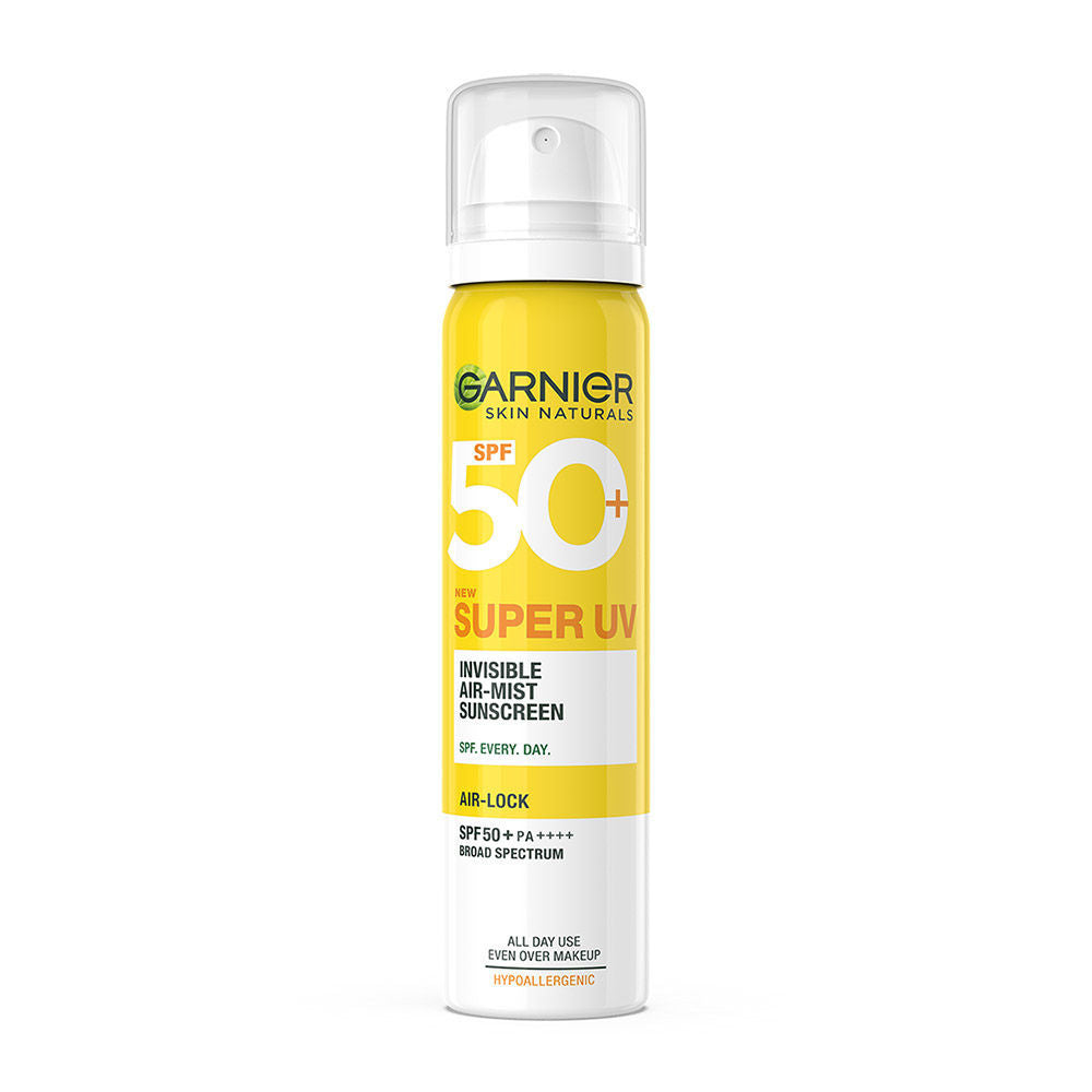 Super UV Invisible Air Mist Spray Sunscreen SPF50 PA++++ For UVA/B, Over Makeup Spray, No White Cast