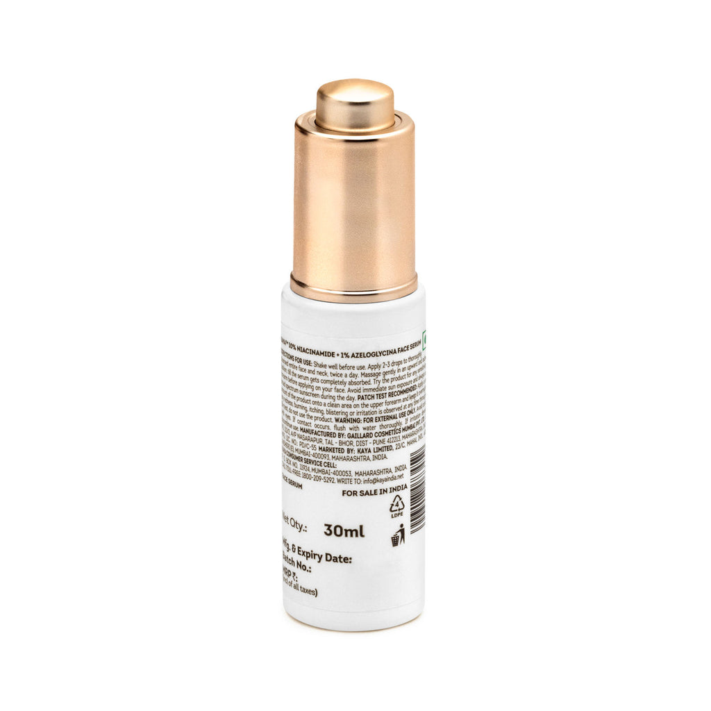 10% Niacinamide + 1% Azeloglycina Face Serum, Dark Spot Corrector, Fights Acne, All Skin Type