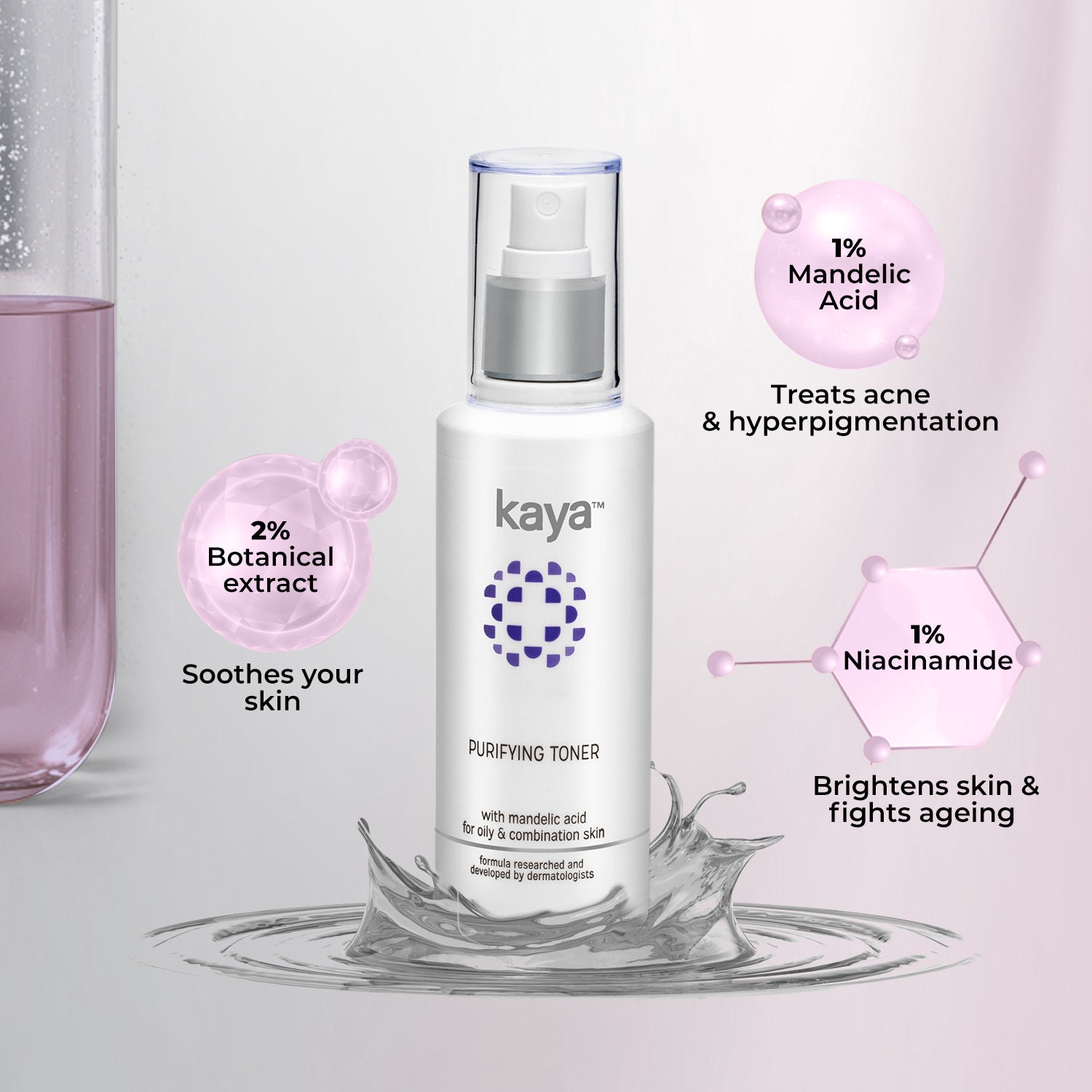 Acne Care Purifying Toner | Alcohol Free Toner With Niacinamide | Acne Prone Skin | Gentle Exfoliation| Clears Acne & Pimples|For Oily & Combination Skin | 100m