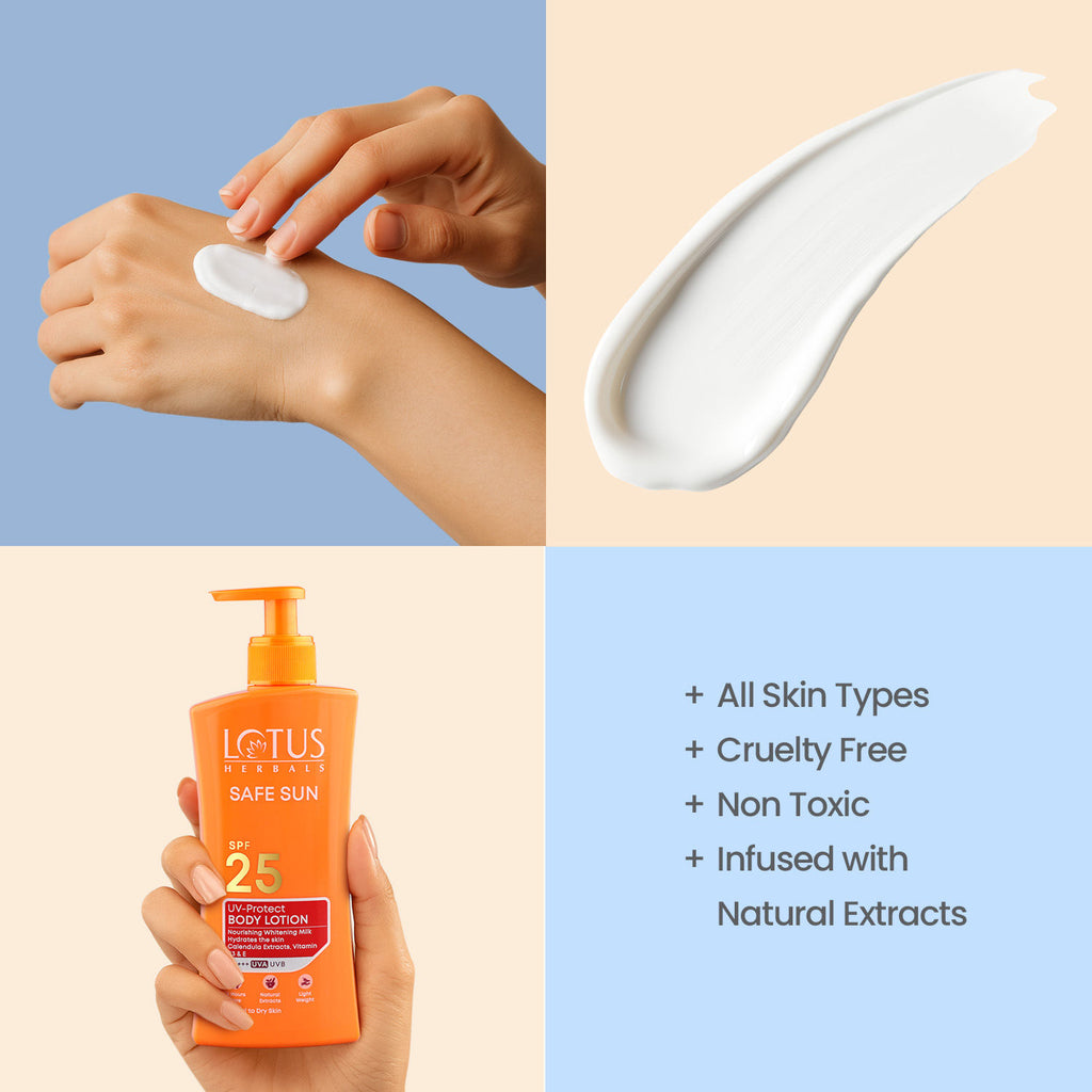Safe Sun UV Protect Body Lotion, SPF 25 PA+++ Nourishing Whitening Milk