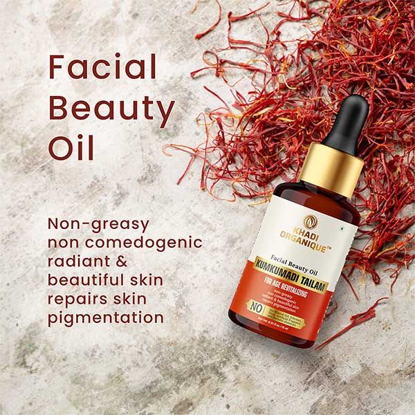 Kumkumadi Tailam Face Oil for Brightening, Moisturizing & Glowing Skin