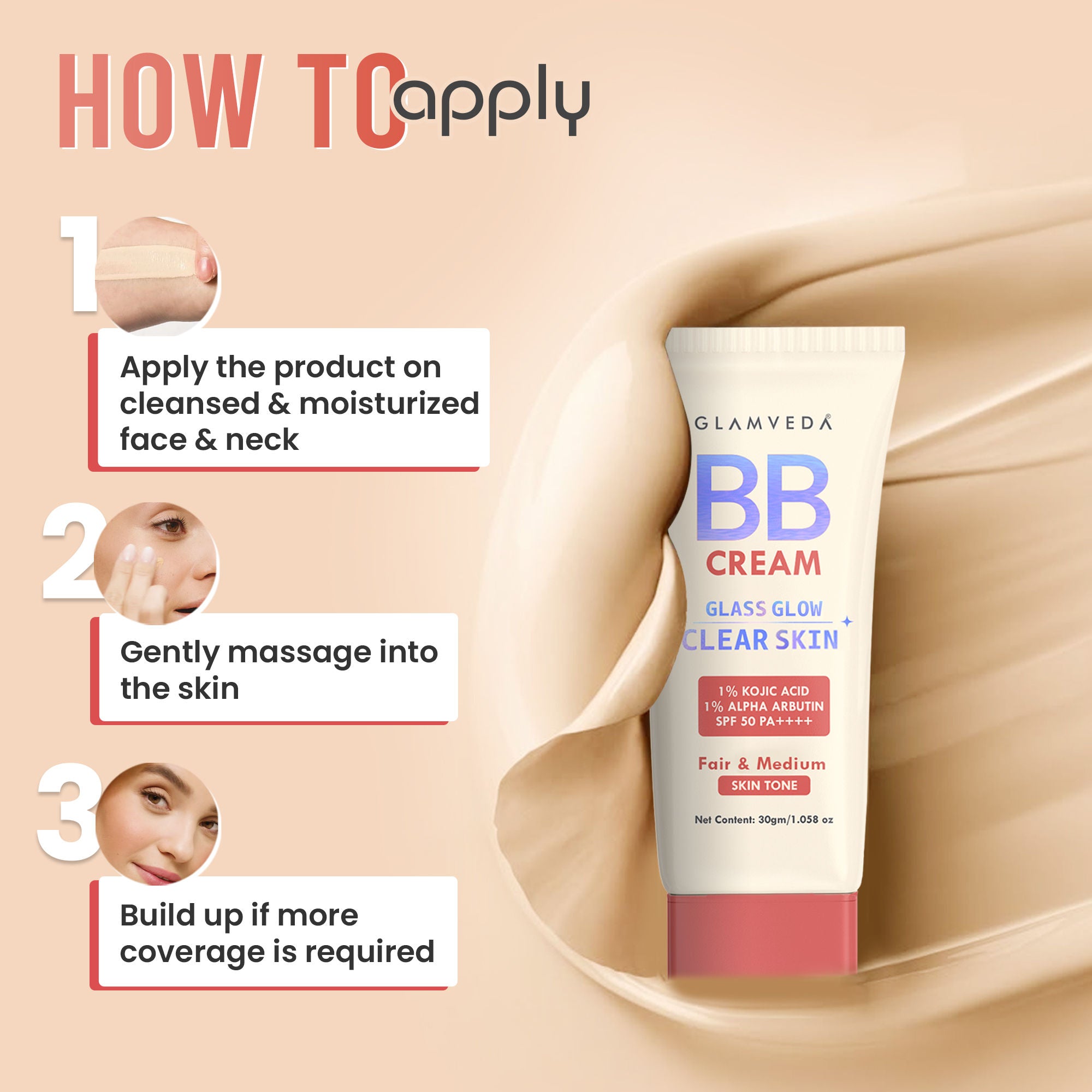 BB Cream Glass Glow Clear Skin SPF 50 PA++++ - Dark