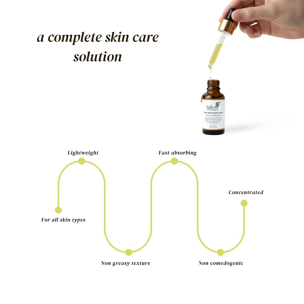Neem Basil Facial Serum with Vitamin C & Bakuchiol
