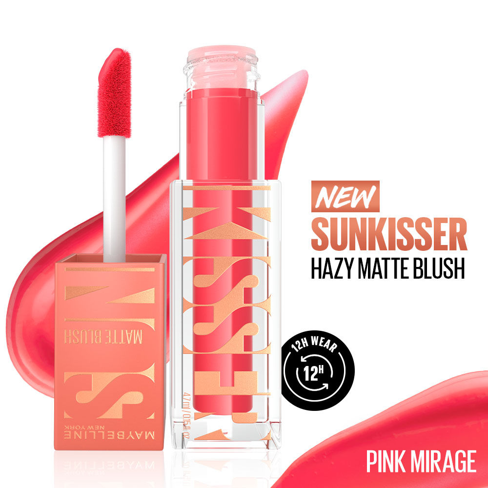 Maybelline Sunkisser Hazy Matte Blush, 12HR Sunkissed Cheeks, Transfer & Sweat-proof, Pink Mirage