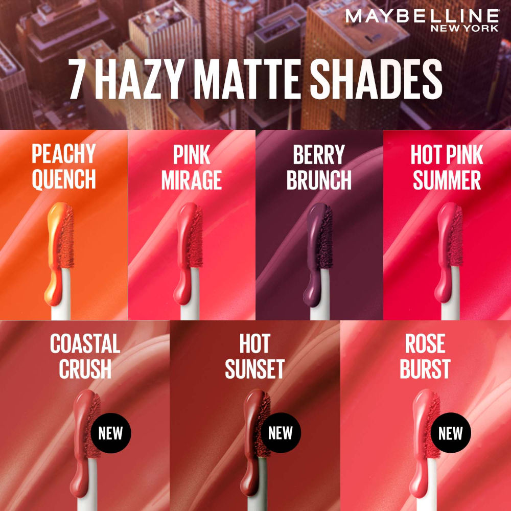 Maybelline Sunkisser Hazy Matte Blush, 12HR Sunkissed Cheeks, Transfer & Sweat-proof, Pink Mirage