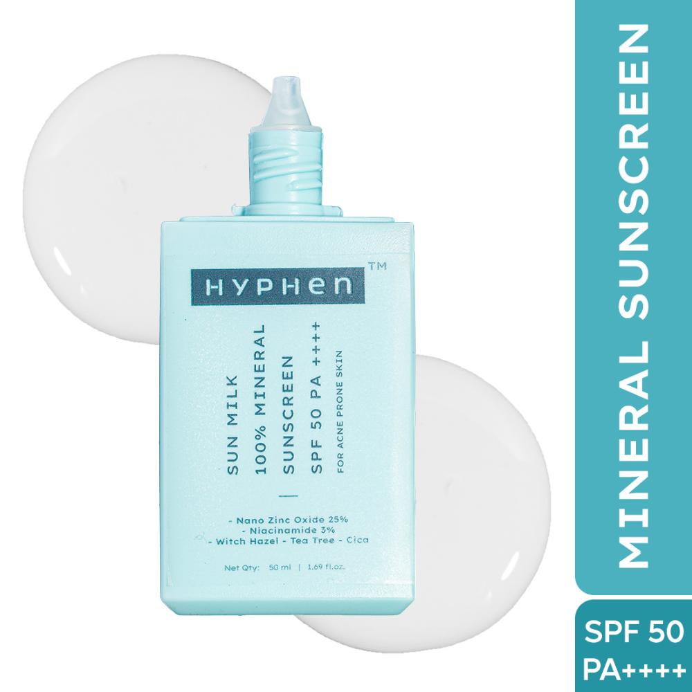 Sun Milk 100% Mineral Sunscreen SPF 50 PA++++ 25% Nano Zinc Oxide For Acne Prone, Oily Skin