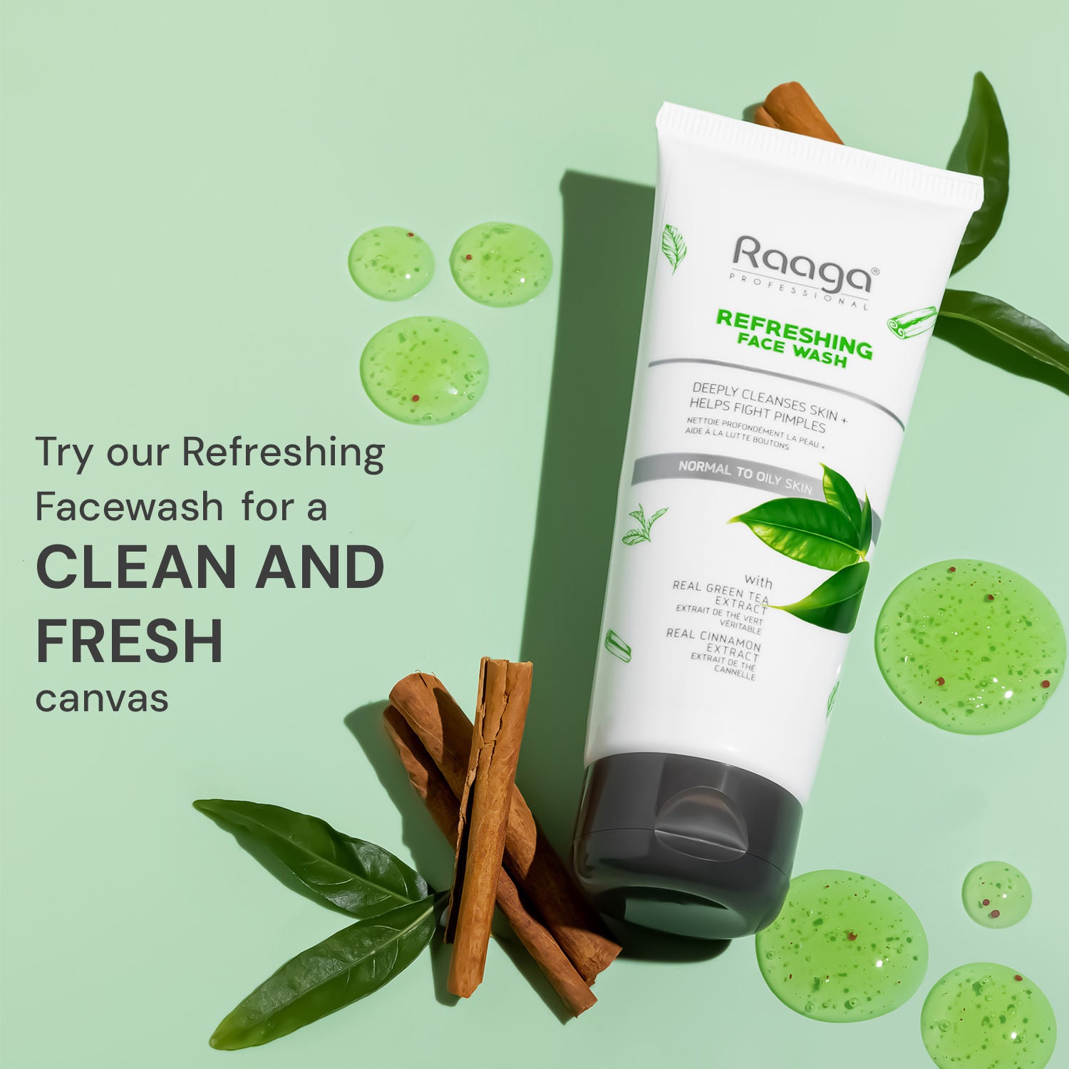 Refreshing Face Wash, Salicylic Acid & Green Tea Extract For Normal To Oily Skin