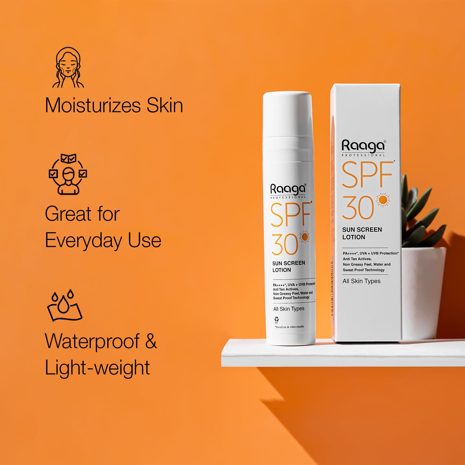 Spf 30 Pa++++ Sunscreen Lotion With Uva + Uvb Protection, All Skin Types, 55 Ml