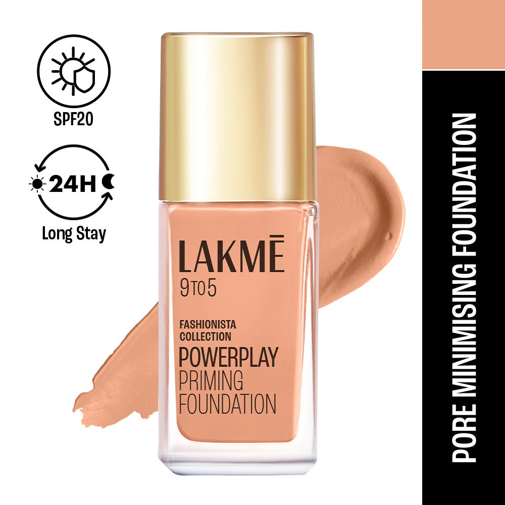 9 To 5 Powerplay Priming Foundation, Built In Primer, Long-Lasting, SPF 20 - C100 Cool Ivory