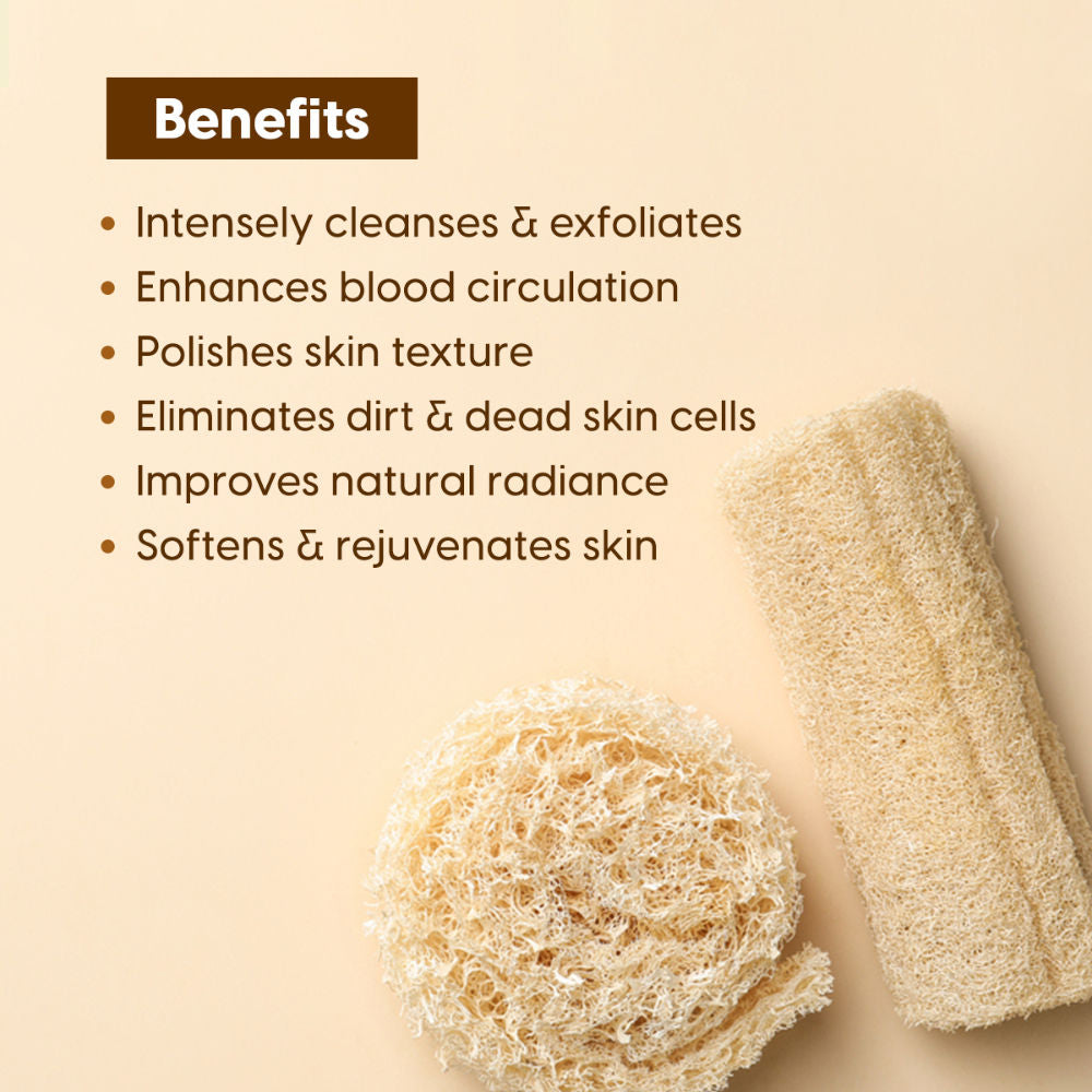 100% Natural Bath Loofah Body Scrubber Sponge Pad for Exfoliating & Dead Skin Removal