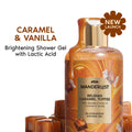 Nykaa Wanderlust Belgian Caramel Toffee Perfume Body Wash Lactic Acid Hydrating Brightening Vanilla