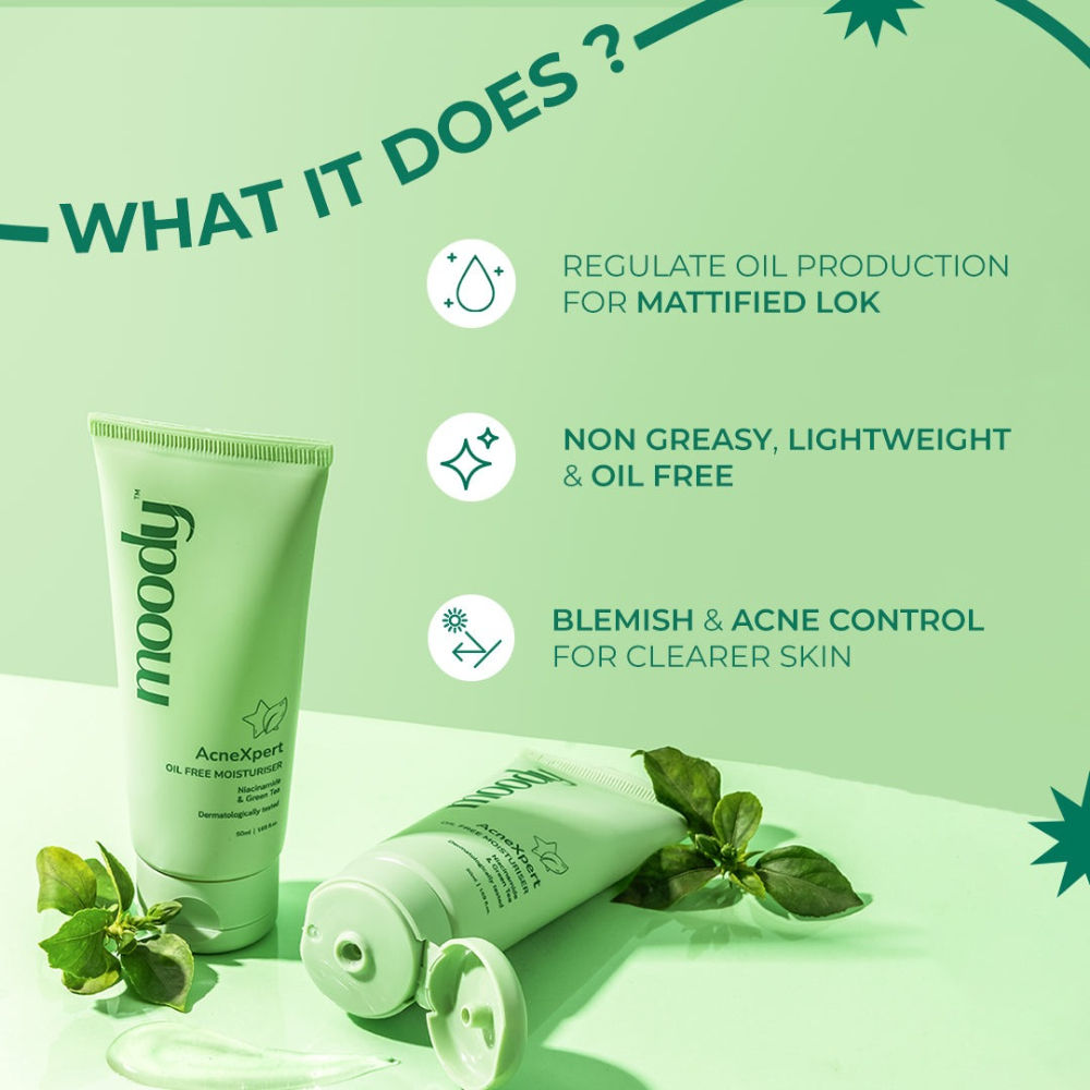 AcneXpert Oil Free Moisturizer with Niacinamide & Green Tea for Oily & Acne Prone Skin