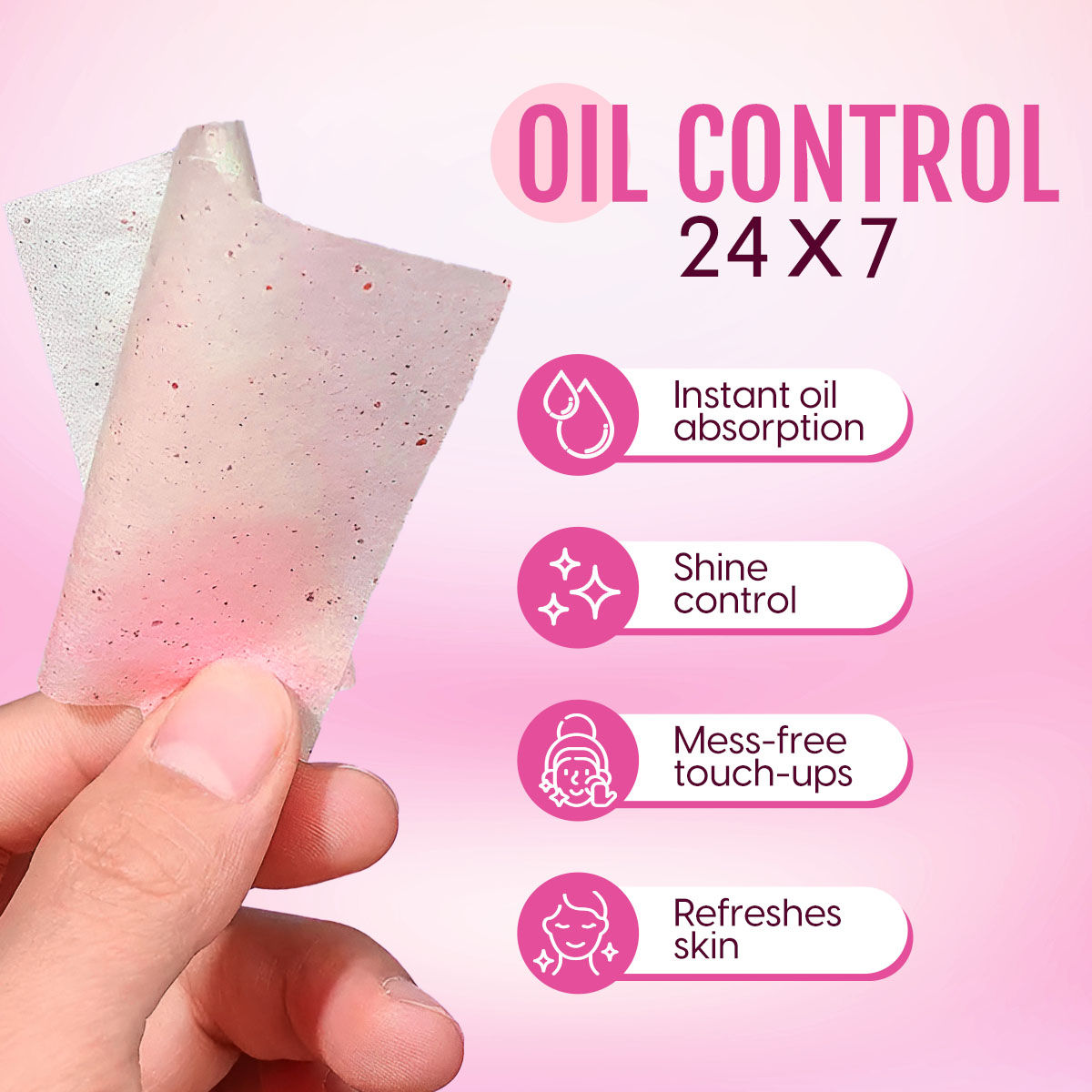 Oil Control Blotting Sheets Face Oil Absorbing Paper Pocket Sized Remover Tissues
