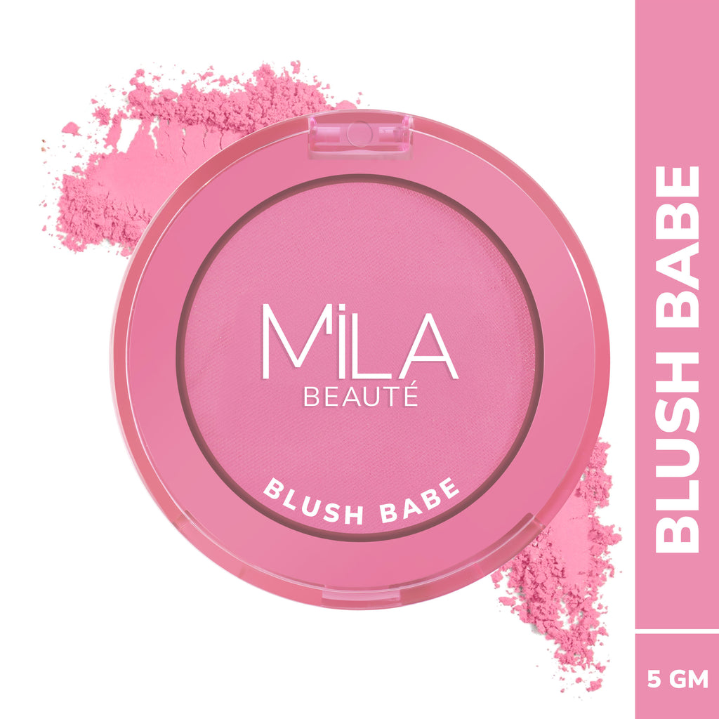 Matte Finish Blush Babe Powder Blush With Rosehip Oil - Candy Pink