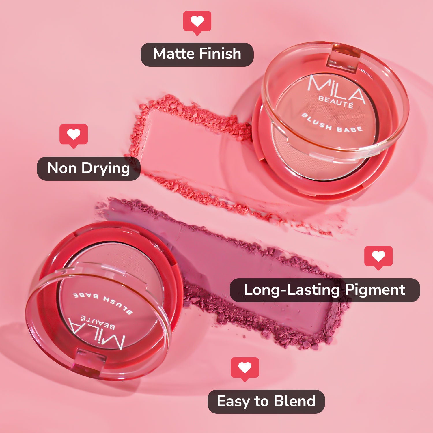 Matte Finish Blush Babe Powder Blush With Rosehip Oil