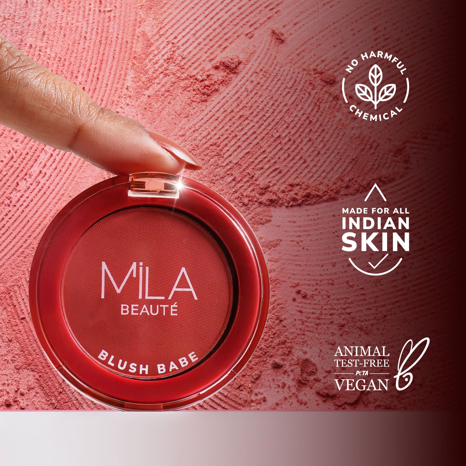 Matte Finish Blush Babe Powder Blush With Rosehip Oil