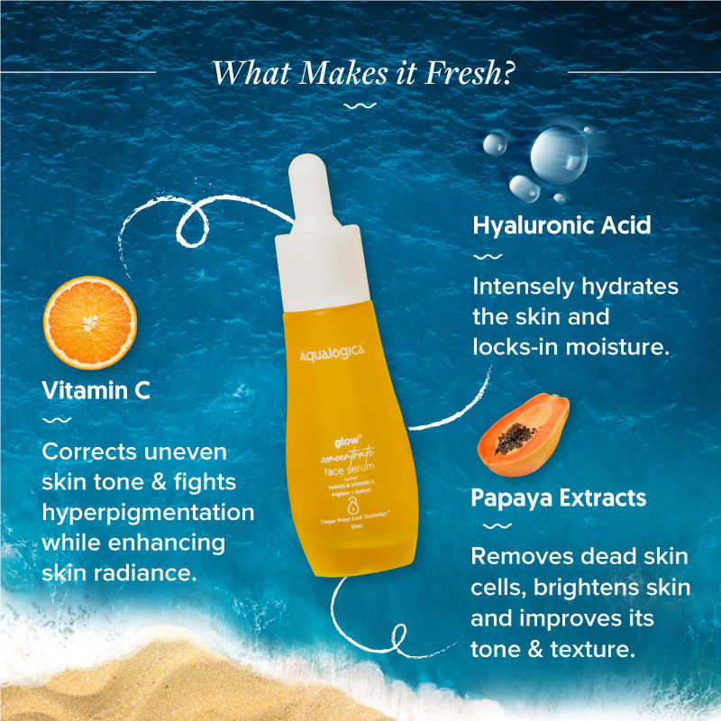 Glow+ Concentrate Face Serum with Vitamin C, Papaya & Hyaluronic Acid